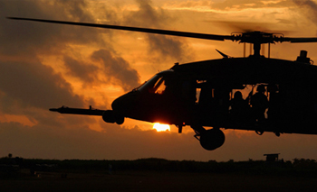 Blackhawk Helicopter at Sunset